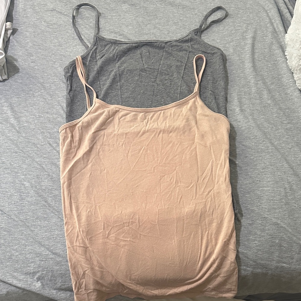 2-pack Women's Gray and Cream Spaghetti Strap Tops